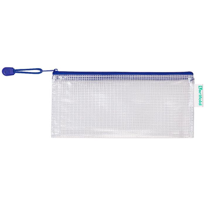 Bolsa Multiusos Tarifold Pvc 250x115 mm Apertura Superior Con Cremallera Portaboligrafo Y Correa Color Azul 8 unidades 1