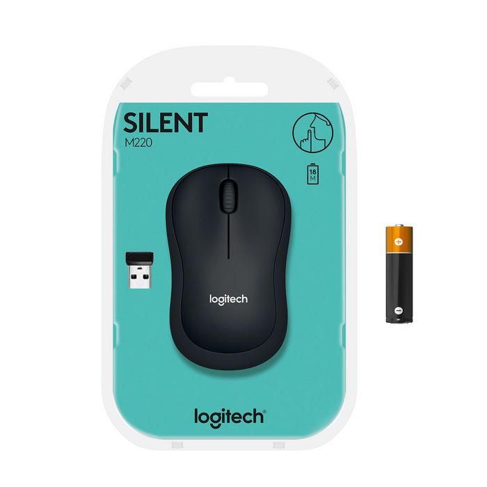Logitech M220 Silent Ratón Inalámbrico USB 2.4GHz Óptico 1000 dpi Negro 10