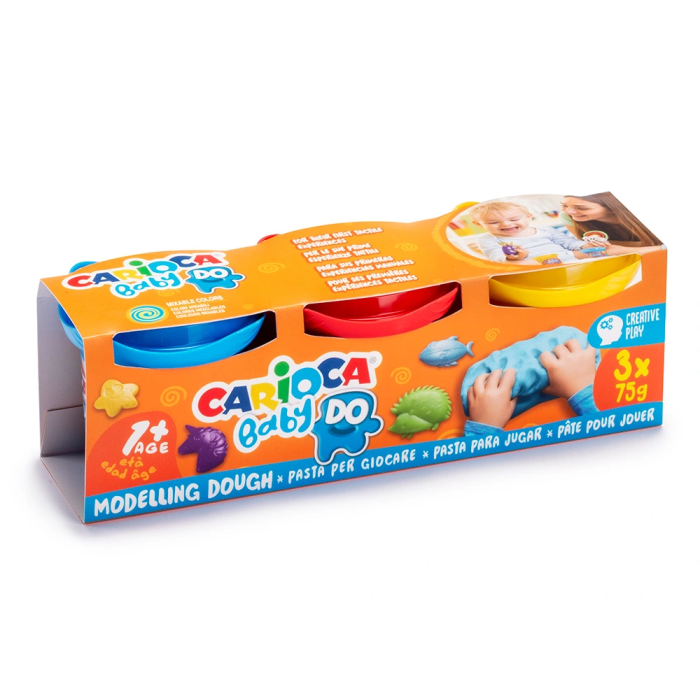 Carioca Baby Dough Pasta de modelar bote 75 g set de 3 colores surtidos 1