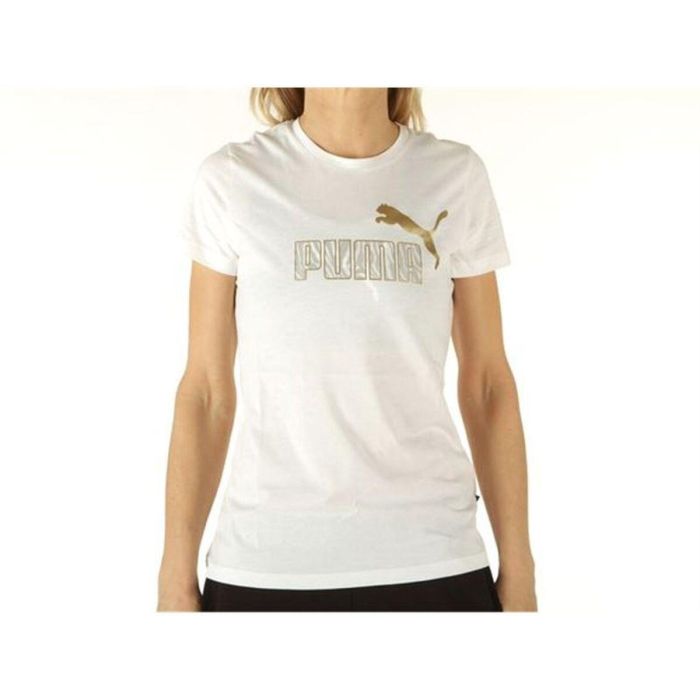 Camiseta de Manga Corta Mujer Puma Graphic Tee Blanco 0 Camiseta de Manga Corta Mujer Puma Graphic Tee Blanco 0