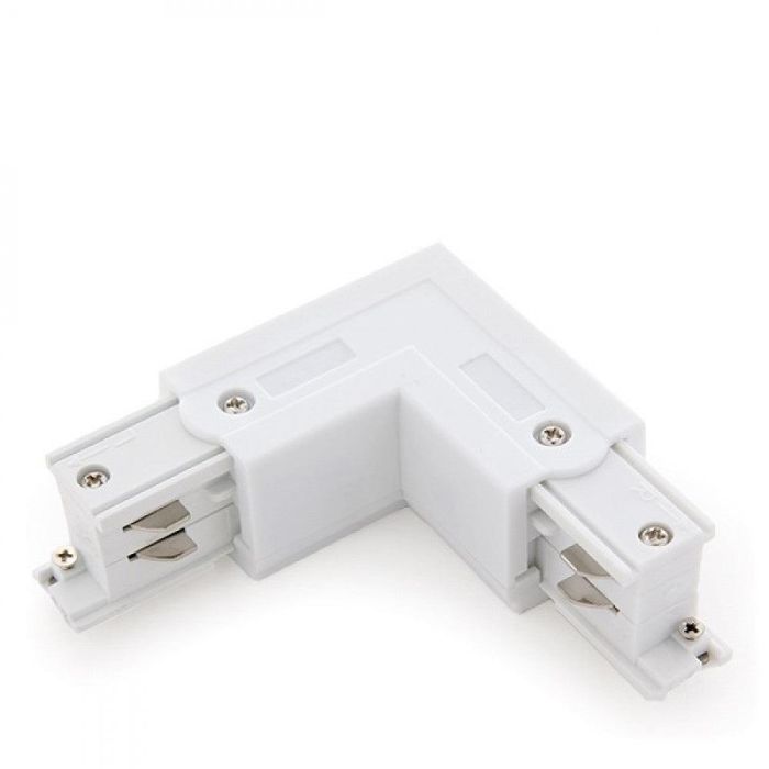 Conector L Carril Trifásico Blanco Conector L Carril Trifásico Blanco
