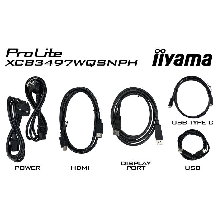 Iiyama Monitor XCB3497WQSNPH-B1 Curvo VA UWQHD 34'' Cámara 5MP Windows Hello KVM USB-C 95W