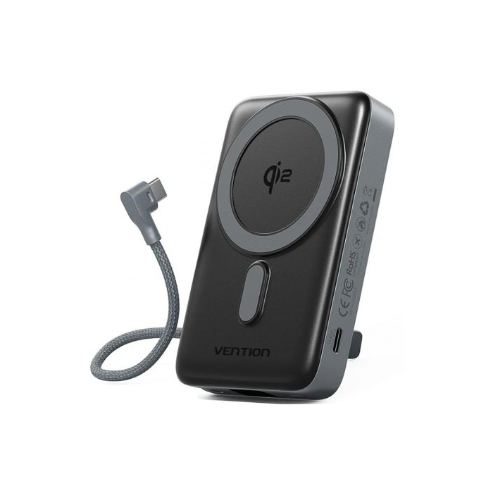 Vention FKHH0 Powerbank 10000mAh 35W Wireless Gris Incluye Cable USB Tipo-C