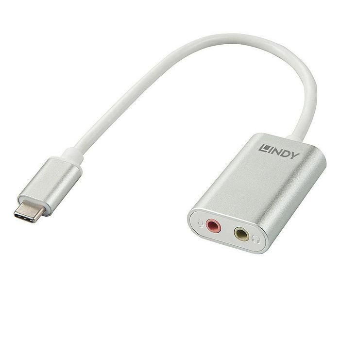 Lindy Convertidor de Audio USB-C a Jack 3.5mm para Auriculares y Micrófono Mono. Adaptador Portátil para Ultrabook, Tablet 2