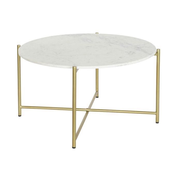 Mesa Centro Glam DKD Home Decor Blanco Dorado 81 x 44 x 81 cm