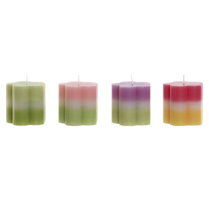 DKD Home Decor Vela Shabby de Cera 240g Surtida Multicolor con Detalle de Flor 7x7x7 cm - Pack de 12 Unidades 0 DKD Home Decor Vela Shabby de Cera 240g Surtida Multicolor con Detalle de Flor 7x7x7 cm - Pack de 12 Unidades 0
