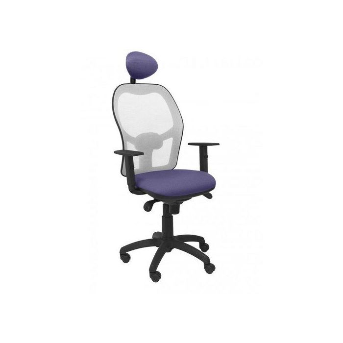 Silla Piqueras Y Crespo Jorquera Brazos Regulables Cabecero Fijo Mecanismo Sincro Con Regulador De Tension Respaldo De Malla Gris Y Asiento Tapizado Bali Azul Claro