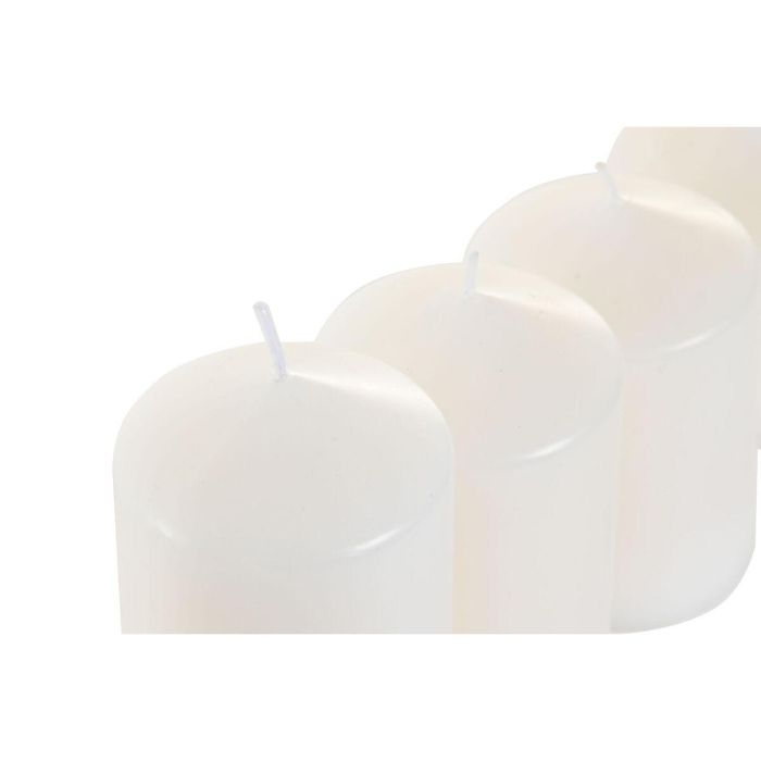 DKD Home Decor Vela Básicos de Cera Blanca 14x16x14 cm, Juego de 4 Velas Decorativas para Hogar con Duración de 35 a 60 Horas 2