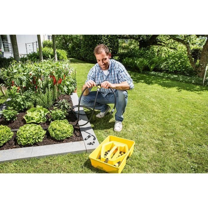 Kärcher Rain Box: Set completo de riego por goteo y rociado. Incluye manguera microporosa 10m y manguera PVC 15m. 1