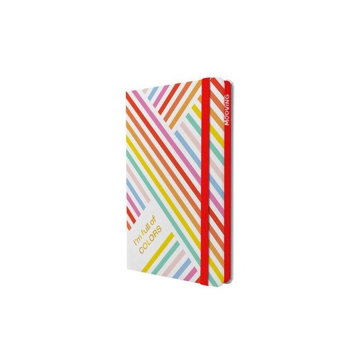 Cuaderno Mooving Tapa Dura A5 96H 90Gr. Horizontal Con Goma Rainbow