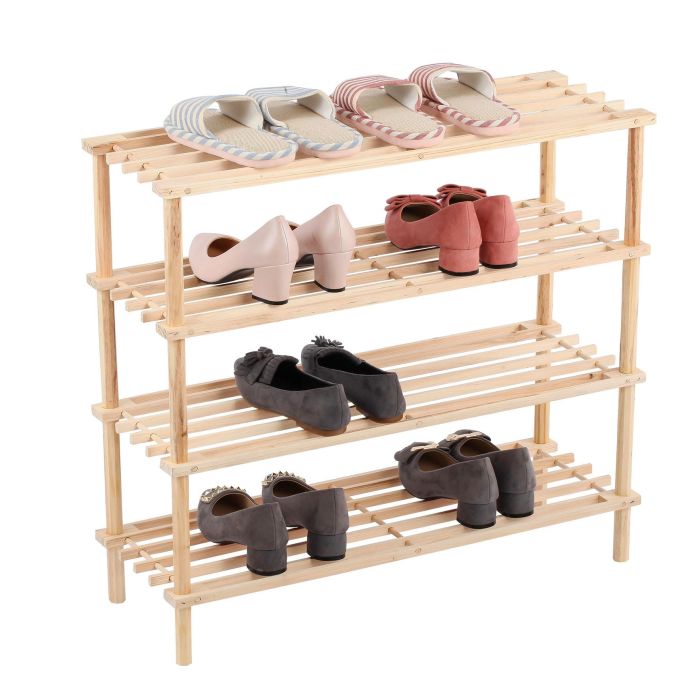 Zapatero de Madera 4 Pisos 74x26.5x64 cm Confortime - Inde (4 Unidades) 2 Zapatero de Madera 4 Pisos 74x26.5x64 cm Confortime - Inde (4 Unidades) 2