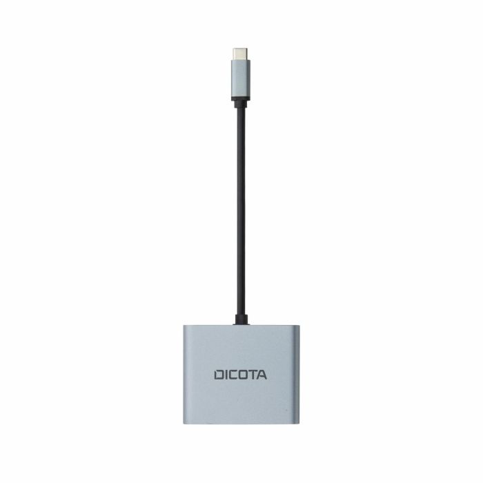 DICOTA D32063 Estación de Acoplamiento USB-C Portátil 4 en 1, 4K HDMI, Suministro de Energía USB PD 100W, Color Plata 3
