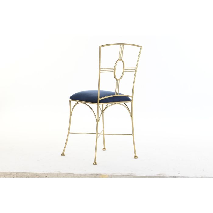 DKD Home Decor Silla Dorado y Azul de Latón y Poliéster, 42x88.5x45 cm, Altura Asiento 53 cm 5 DKD Home Decor Silla Dorado y Azul de Latón y Poliéster, 42x88.5x45 cm, Altura Asiento 53 cm 5