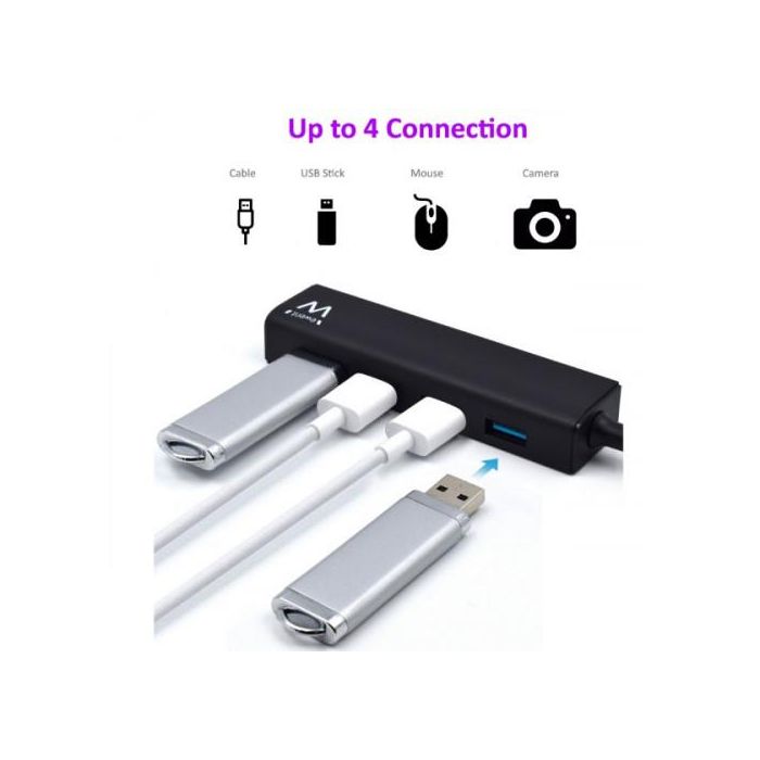 Ewent Hub USB 3.1 Gen1 EW1136 4 Puertos, Compatible con USB 2.0 y 1.1, Negro 3 Ewent Hub USB 3.1 Gen1 EW1136 4 Puertos, Compatible con USB 2.0 y 1.1, Negro 3