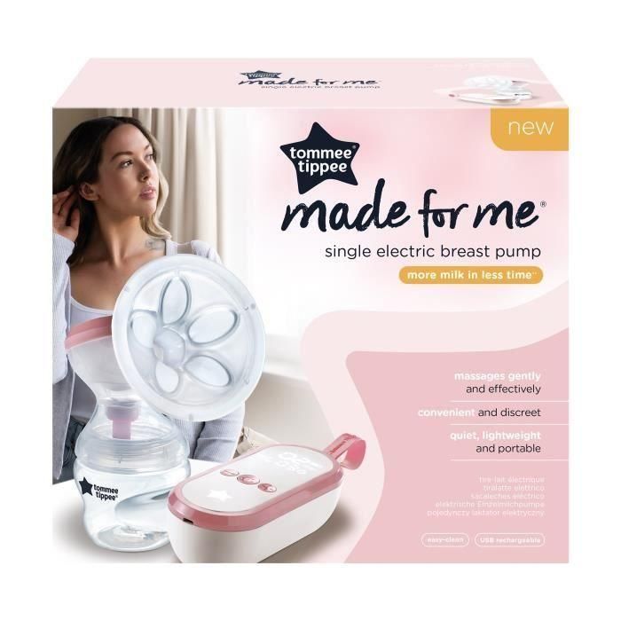 Tommee Tippee, Bombado de leche eléctrico hecho para mí, recargable por USB, silencioso y transportable, incluida la botella incluida 2 Tommee Tippee, Bombado de leche eléctrico hecho para mí, recargable por USB, silencioso y transportable, incluida la botella incluida 2