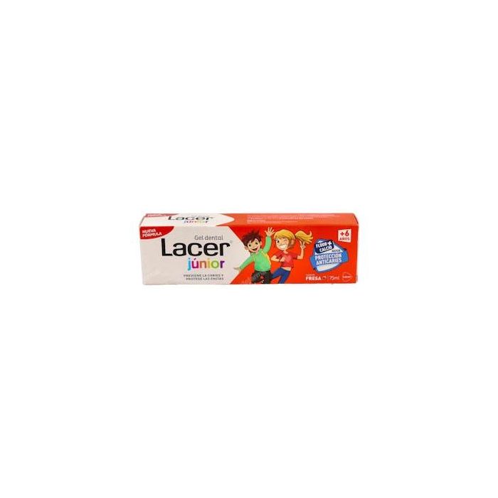 LACER Gel Dental Junior 6-12 Años Fresa 75 ml 1400 ppm Flúor