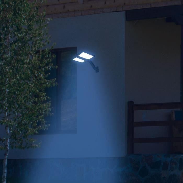 Foco solar - LUMISKY - CLIPPER BLACK - 37 cm - 2 cabezales negros - Detector de movimiento orientable - LED blanco 1 Foco solar - LUMISKY - CLIPPER BLACK - 37 cm - 2 cabezales negros - Detector de movimiento orientable - LED blanco 1