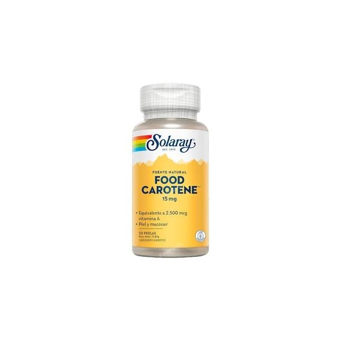 Solaray Caroteno Alimenticio 2500 mcg 30 Vcaps. Apoya la Visión, Piel y Mucosas