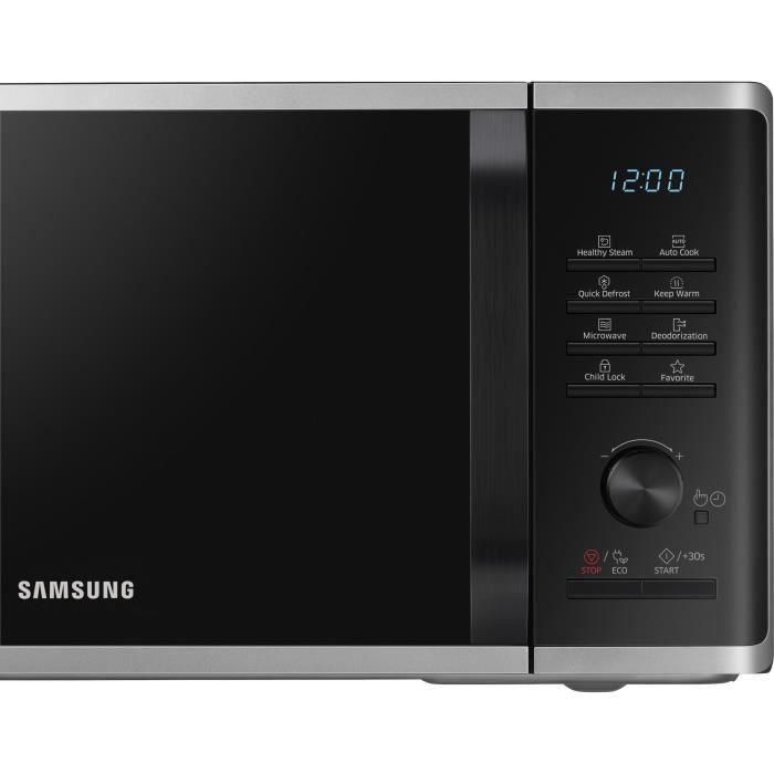 Samsung MS23K3555ES Microondas SOLO 23L, 800W, Plata y Negro, 20 Programas, Cavidad Cerámica, Desodorización, Bloqueo Infantil 3