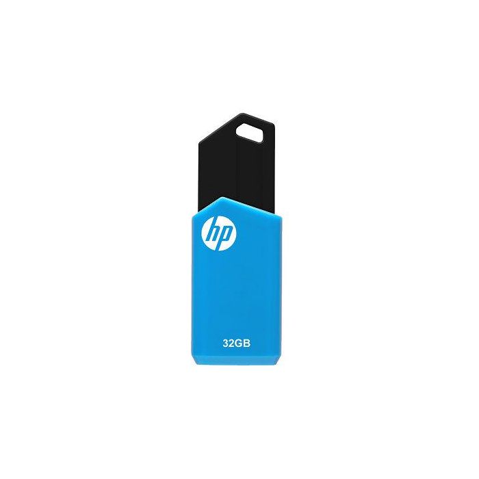HP v150w Unidad Flash USB 32GB Tipo A 2.0 Negro Azul Deslizable, Velocidad Lectura 14MB/s Escritura 4MB/s