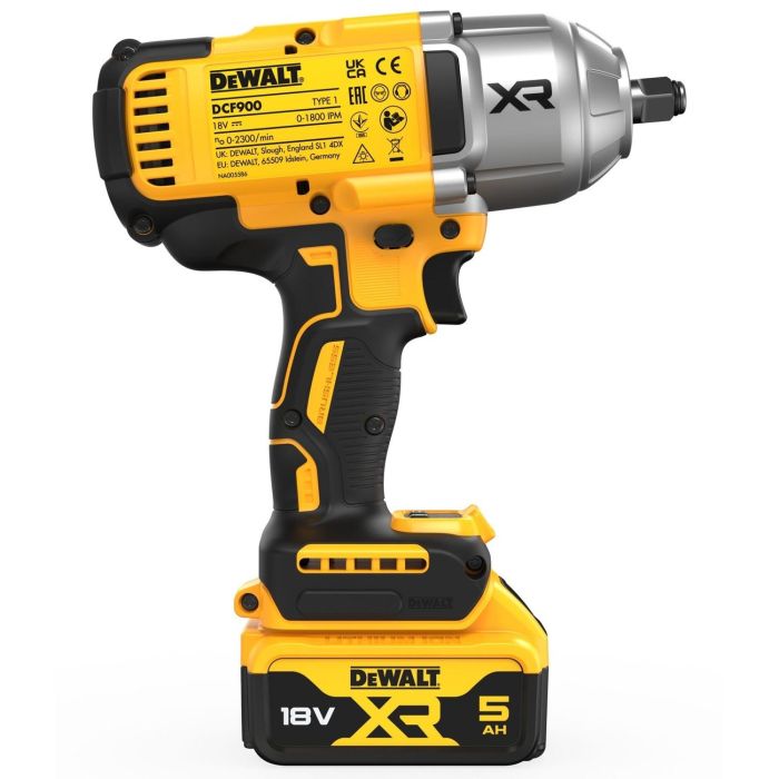DeWALT DCF900P2T-QW Llave de impacto a batería sin escobillas 1/2" 18V con 1 batería de 5Ah y 1898 Nm de torque 3