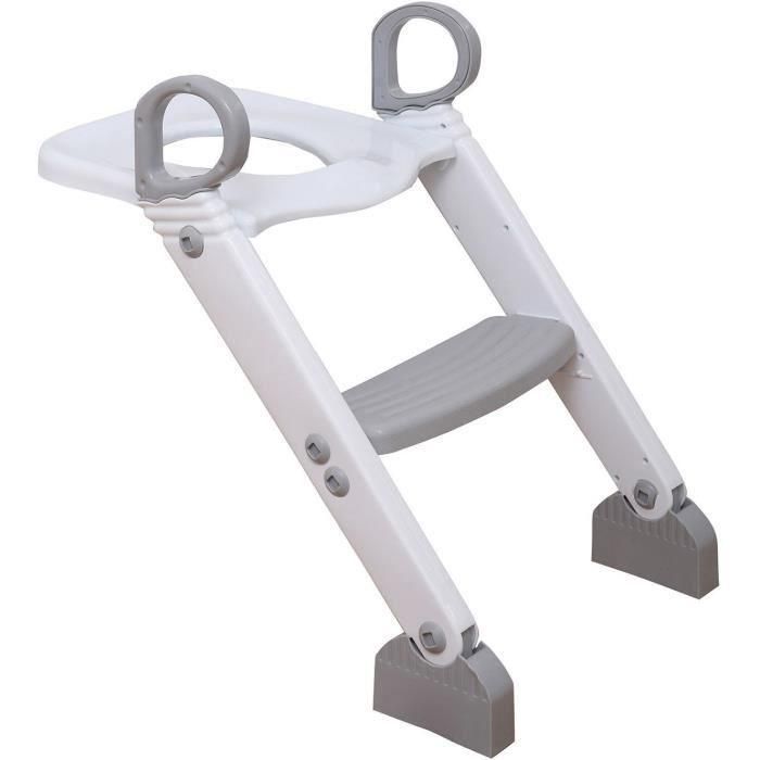 Reductor de inodoro - DREAMBABY - STEP-UP - Asiento de entrenamiento para ir al baño - 2 niveles regulables - Gris