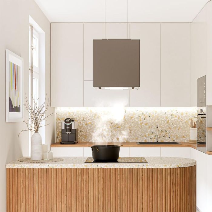 Cecotec Campana isla Bolero Flux CCT 448000 vidrio gris A++ 800m³/h táctil 1