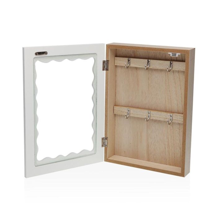 Caja de Llaves de Madera Blanca Ondulada Versa 5x20 cm - Estilo Nórdico (2 Unidades) 2 Caja de Llaves de Madera Blanca Ondulada Versa 5x20 cm - Estilo Nórdico (2 Unidades) 2