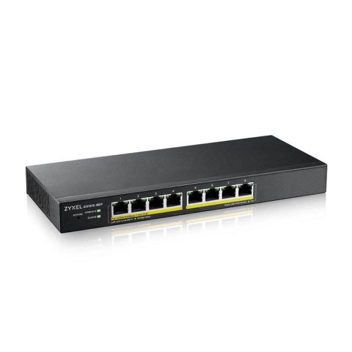 Zyxel Gs1915-8Ep, 8-Port Gbe Poe Smart Hybrid Mode Switch, Standalone Or Nebulaflex Cloud, 60 Watt 802.3At, Desktop, Fanless 2 Zyxel Gs1915-8Ep, 8-Port Gbe Poe Smart Hybrid Mode Switch, Standalone Or Nebulaflex Cloud, 60 Watt 802.3At, Desktop, Fanless 2