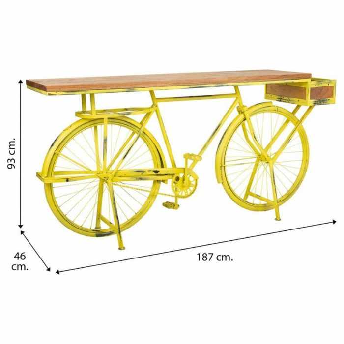 Recibidor Alexandra House Living Bike Amarillo Hierro Madera de mango 46 x 93 x 187 cm 1