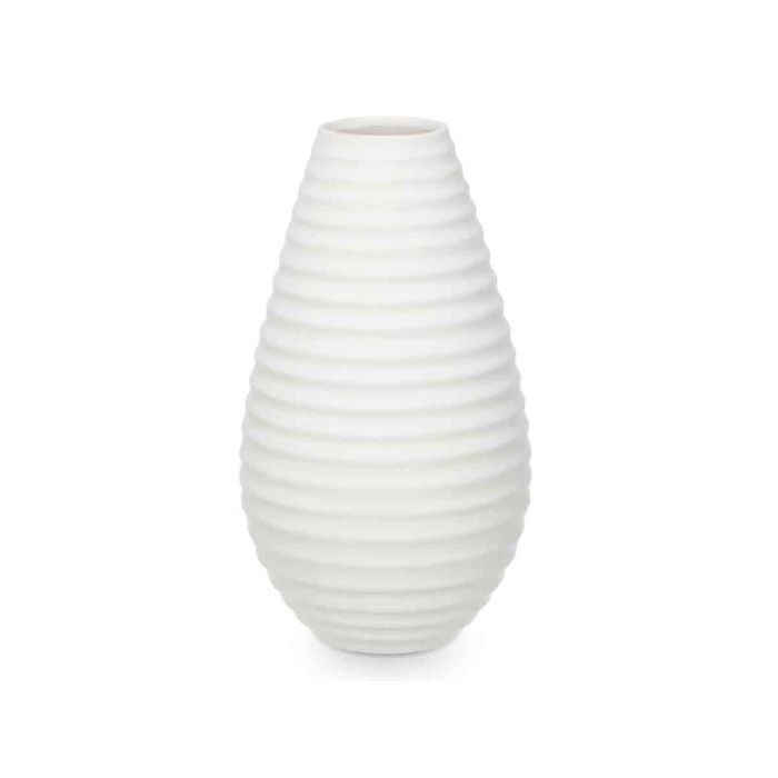 Jarrón Cerámica Raya Horizontal 33 cm Blanco - Giftdecor (4 Unidades) 1 Jarrón Cerámica Raya Horizontal 33 cm Blanco - Giftdecor (4 Unidades) 1