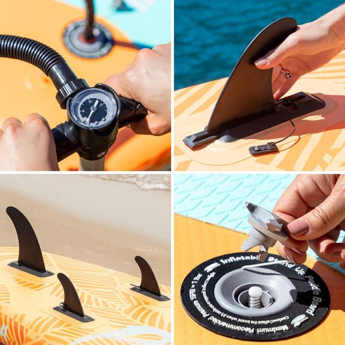 Tabla de Paddle Surf Hinchable 2 en 1 con Asiento y Accesorios Siros InnovaGoods 10'5" 320 cm 10 Tabla de Paddle Surf Hinchable 2 en 1 con Asiento y Accesorios Siros InnovaGoods 10'5" 320 cm 10