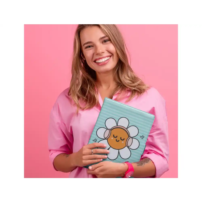 Wondee Funda para Tablet Universal Compatible hasta 10,2'' con Diseño de Margaritas y Soporte Giratorio 360° 5