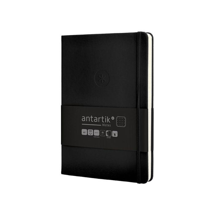 Cuaderno Con Gomilla Antartik Notes Tapa Dura A5 Hojas Puntos Negro 100 Hojas 80 gr Fsc 3