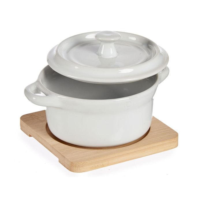 Cazuela Ceramica Redonda Con Base Bambu Vessia 13X8CM (24 Unidades) 1 Cazuela Ceramica Redonda Con Base Bambu Vessia 13X8CM (24 Unidades) 1