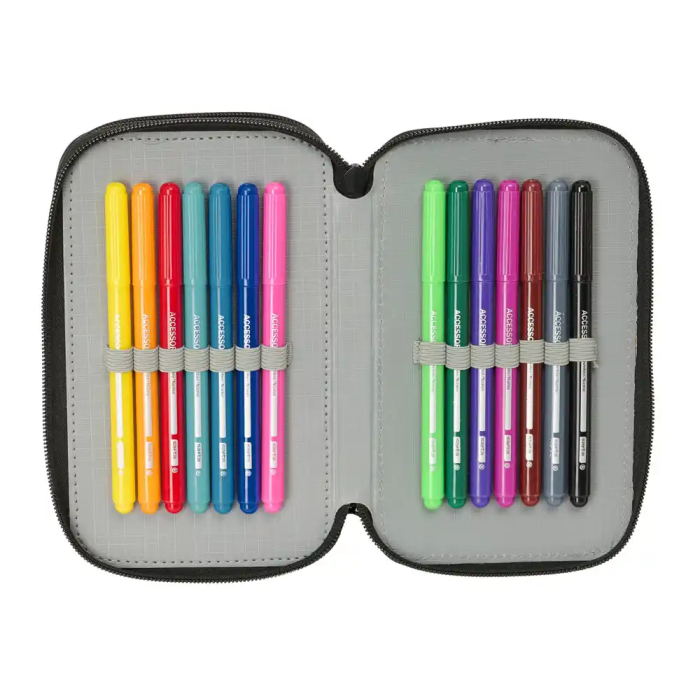 Plumier Triple Safta Urban style Azul Gris 12,5 x 19,5 x 5,5 cm 37 Piezas 5