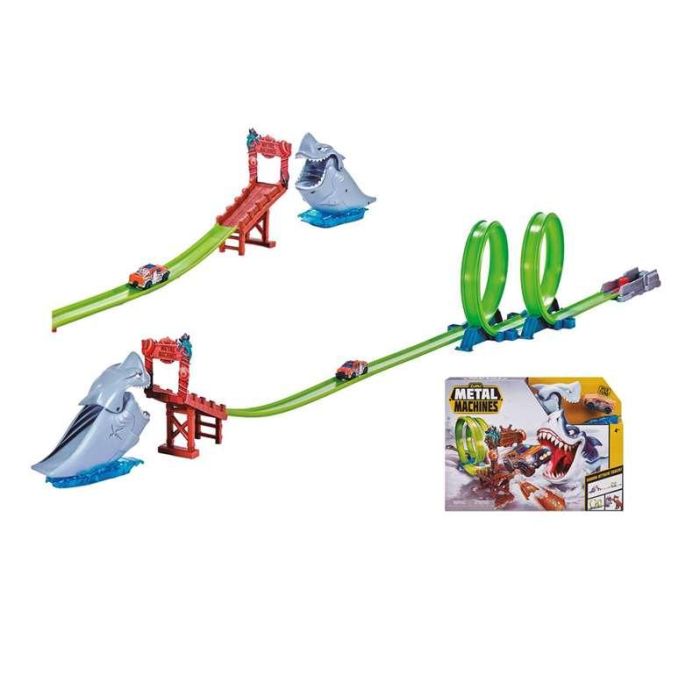 Pista metal machines tiburón, incluye 1 coche, 40x8x30cm Pista metal machines tiburón, incluye 1 coche, 40x8x30cm