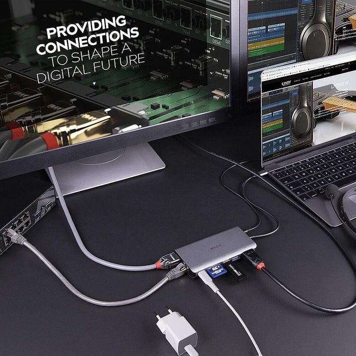 Lindy DST-Mini XT Estación Docking USB-C para Portátil con Salida de Vídeo HDMI/DisplayPort 4K/Doble 1080p y Carga Pass-Through 100W 4 Lindy DST-Mini XT Estación Docking USB-C para Portátil con Salida de Vídeo HDMI/DisplayPort 4K/Doble 1080p y Carga Pass-Through 100W 4