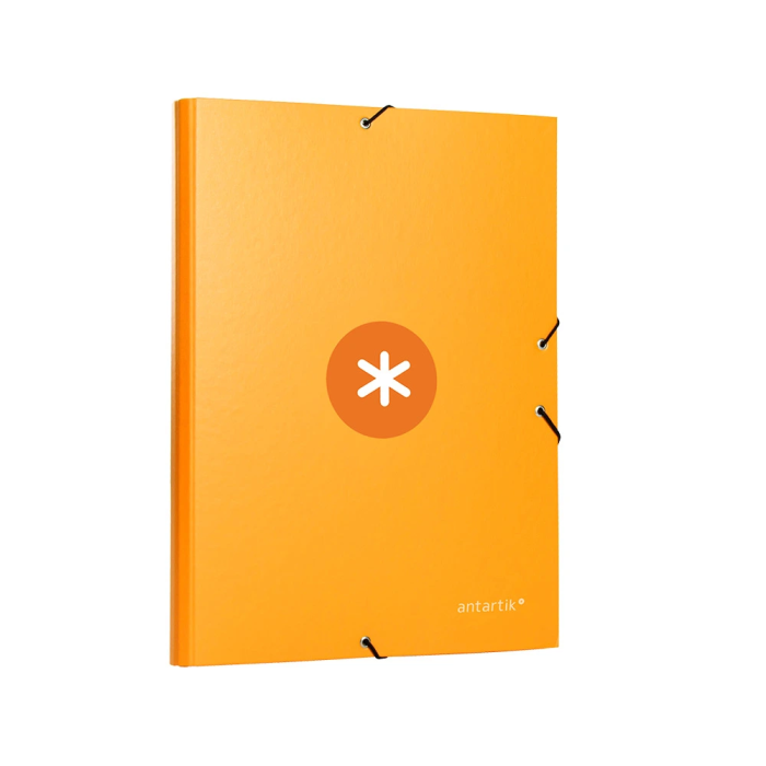 Antartik Carpeta con Gomas Tres Solapas Cartón Forrado A4 Color Mostaza 215x315 mm 3
