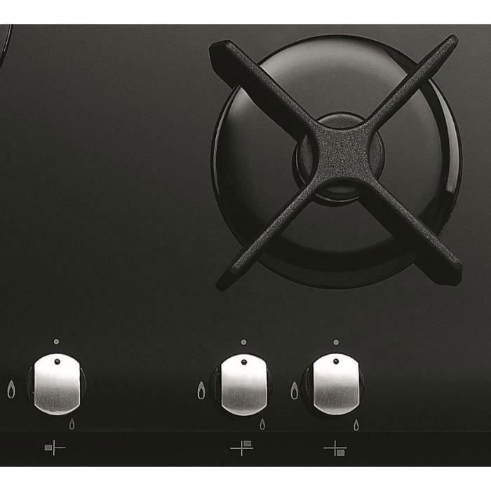 WHIRLPOOL AKT404NB Cocina de gas - 3 chimeneas - 6350W - L59 x P51cm - Revestimiento de vidrio templado - Negro 2 WHIRLPOOL AKT404NB Cocina de gas - 3 chimeneas - 6350W - L59 x P51cm - Revestimiento de vidrio templado - Negro 2