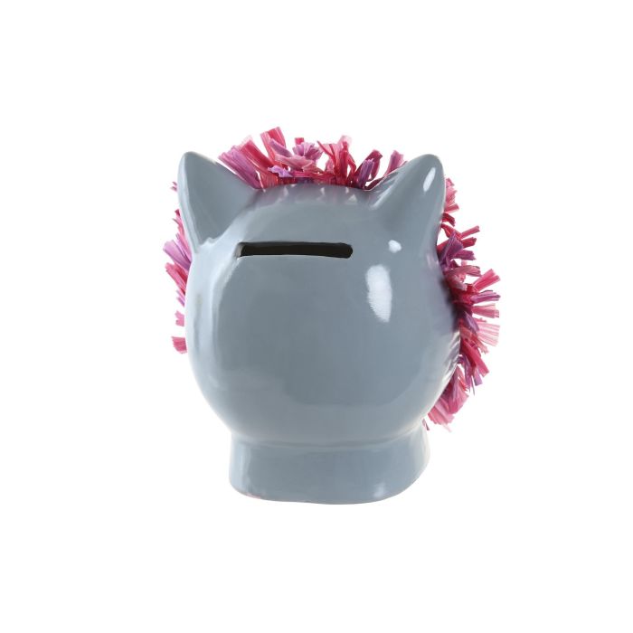 DKD Home Decor Hucha de Resina para Niños, Blanco/Gris, 10 x 13 x 11.5 cm 2