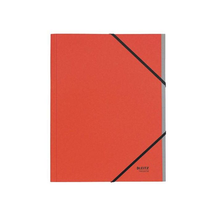 Leitz 39140025 Carpeta Clasificadora de Cartón Roja A4, 6 Posiciones, Reciclable 100%, Certificado Blue Angel y Climate Neutral