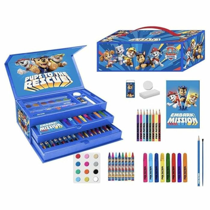 Cerdá Set Papelería Coloreable Maletín Paw Patrol para Niños, 26x10x13 cm, Edad +3 años, Color Azul 1