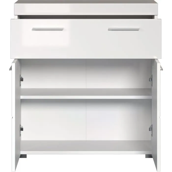 Trendteam TRE4251398913359 Mueble bajo de baño Amanda - Blanco - 2 puertas + 1 cajón - L73 x P31 x H79 cm 3 Trendteam TRE4251398913359 Mueble bajo de baño Amanda - Blanco - 2 puertas + 1 cajón - L73 x P31 x H79 cm 3