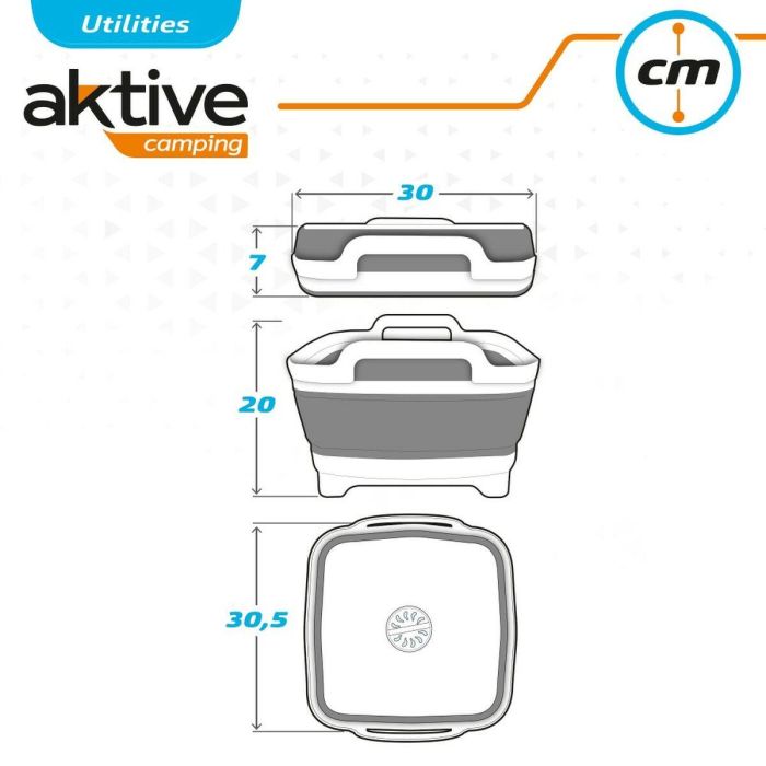 Fregadero Aktive Plegable 8,5 L Camping 30,5 x 20 x 30 cm 6 Unidades 1