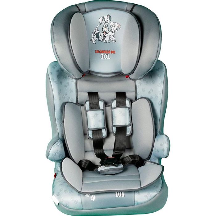 Colzani CZ11032 Silla de Coche Infantil Grupo 1-2-3 (9-36 kg) Diseño 101 Dálmatas Homologada ECE R44/04 Universal Gris y Azul Perla