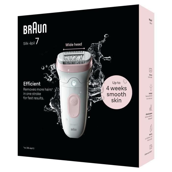 Braun BRA7500435225151 Depiladora Eléctrica Silk-épil 7 SE 7-000 Inalámbrica 2 Velocidades 40 min Autonomía Blanco/Rosa Braun BRA7500435225151 Depiladora Eléctrica Silk-épil 7 SE 7-000 Inalámbrica 2 Velocidades 40 min Autonomía Blanco/Rosa