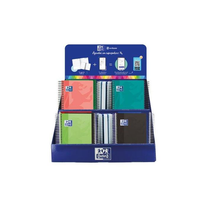 Agenda Escolar (2025-26) Oxford Euskera/Castellano Surtido Expositor De 38 16X 400195361 School T.Extra 8º D/P 16X 400195354 School T.Pp 8º D/P 6X  400195364 School T.Pp 4º S/V