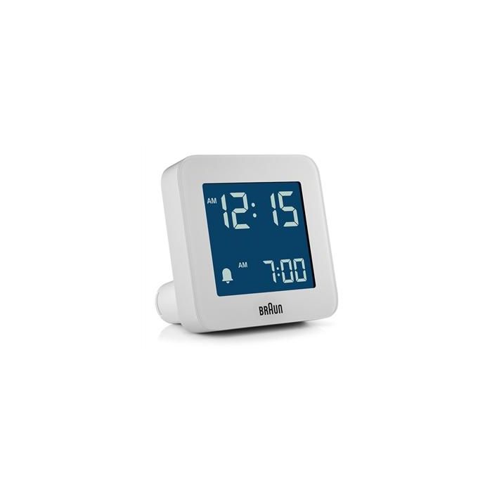 Braun BC-09-W Reloj Despertador Digital Blanco con Pantalla LCD Retroiluminada y Función Snooze