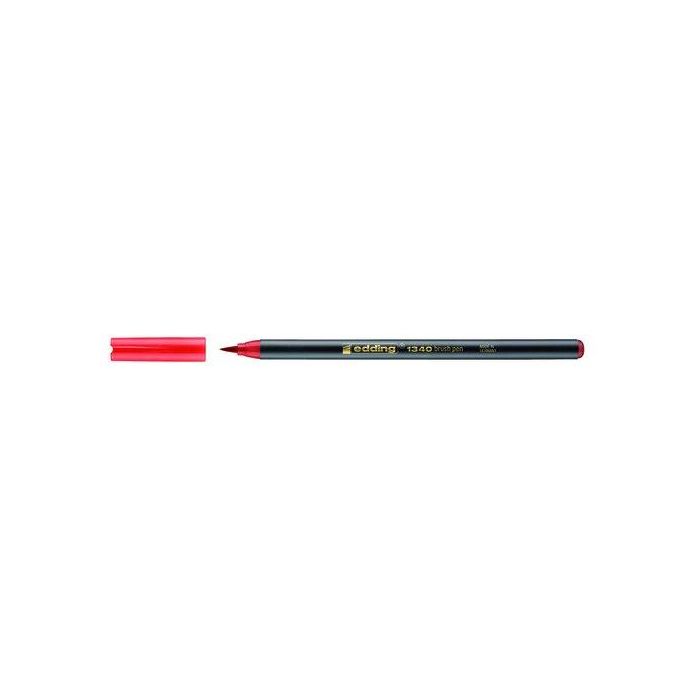 Rotulador Fibra Edding 1340 Brushpen Rojo 10 unidades